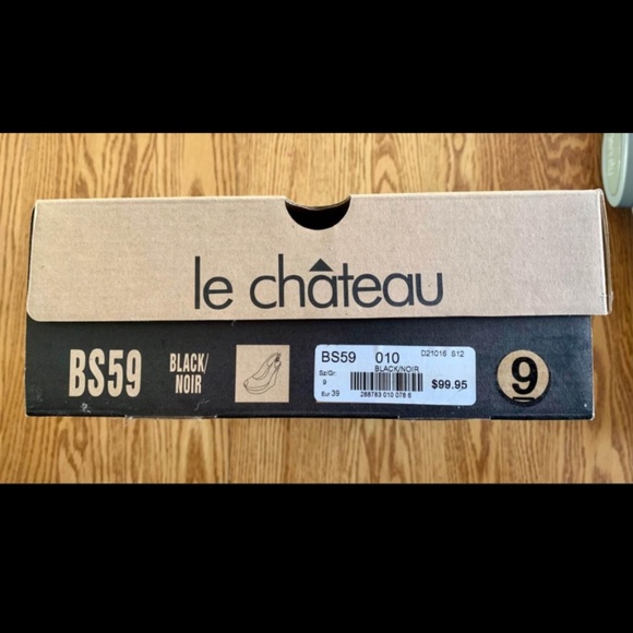 Le Chateau - Black Slingback Wedges - Sz. 9 - Picture 2 of 5